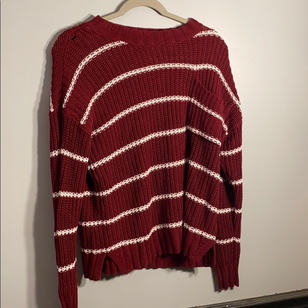 Red and white stripped sweater